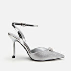 Lame Kadın Taşlı Stiletto