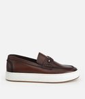 Erkek Deri Kahverengi Metal Detaylı Günlük Loafer