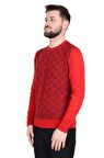 Cengiz İnler Bisiklet Yaka Kare Desen Yünlü Erkek Triko Kazak