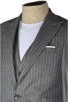 Cengiz İnler Slim Çizgili Yelekli  Erkek Takım Elbise