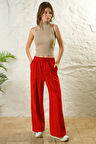Kadın Önü Nevrürlü Ceplı Bol Paça Rahat Pantolon