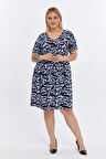 Apsen Kadın Animal Desen Viskon Dokuma Midi Elbise 4497/105