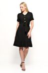 Kadın Önden Düğme Detaylı Yazlık Midi Elbise 4437/105