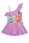 UV Korumalı Askılı Elbise Mayo Kız Çocuk Yüzücü Mayo 5225 Lila | 3-4 Yaş