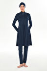 Likralı Tam Kapalı Uzun Tesettür Mayo 3128 Koyu Lacivert05 | XL