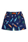 UV Korumalı Erkek Çocuk Deniz Havuz Şortu 5252 Palmiye Lacivert01 | 7-8 YAŞ
