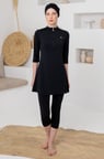 Adasea Anda 261601 Siyah Diresk Kol Fermar Detaylı Yarı Kapalı Battal Tesettür Mayo 