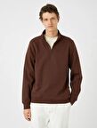 4WAM70126MK Koton Erkek Sweat KAHVERENGİ