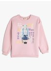 Koton Pembe Kız Çocuk Bisiklet Yaka Uzun Kollu Baskılı Sweatshirt 4WKG10240AK