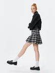 Tüvit Pileli Mini Etek Slim Fit
