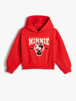 Minnie Mouse Sweatshirt Lisanslı Kapşonlu Şardonlu 