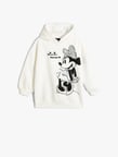 Minnie Mouse Baskılı Lisanslı Kapşonlu Sweatshirt