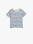 4SMB10059TK Koton Erkek Bebek T-shirt LACİVERT ÇİZGİLİ