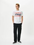 4SAM10025HK Koton Erkek T-shirt BEYAZ