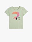 4SKG10068AK Koton Kız Çocuk T-shirt YEŞİL
