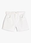 Koton Yüksek Bel Regular Fit Beyaz Kız Çocuk Şort 4SKG40020AD