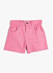 Koton Yüksek Bel Regular Fit Pembe Kız Çocuk Şort 4SKG40020AD