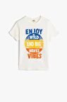 Koton Erkek Çocuk Tişört Kısa Kollu Bisiklet Yaka Slogan Baskılı Pamuklu