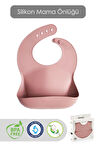 Mega Boy Silikon Mama Önlüğü - Çift Kilitli Ayarlanabilir Bebek Mama Önlüğü - Pembe