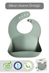 Mega Boy Silikon Mama Önlüğü - Çift Kilitli Ayarlanabilir Bebek Mama Önlüğü - Yeşil