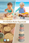 7'li Silikon Eğitici Kule Aktivite Oyuncak Seti - Çocuk Plaj Kum Oyun Kulesi - Bebek Plaj Oyuncağı
