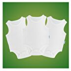 Novibaby 3'lü 12-18 Ay Bebek Atlet Body Zıbın Beyaz Çıtçıtlı 100% Pamuk 
