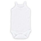 Novibaby 9-12 Ay Jakarlı İp Askılı Beyaz Bebek Atlet Body Zıbın Çıtçıtlı 100% Pamuk 