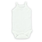 Novibaby 12-18 Ay Jakarlı İp Askılı Ekru Bebek Atlet Body Zıbın Çıtçıtlı 100% Pamuk 