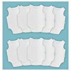 Novibaby 10'lu Bebek Atlet Body Zıbın Çıtçıtlı Ekru 100% Pamuk Yenidoğan - Ekru Bebek Body Zıbın