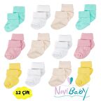 Novibaby 12'li Bambu Yenidoğan Bebek Çorap I Fresh I Kız Erkek Bebek Çorabı