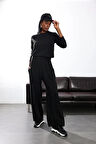 Siyah Yüksek Bel Salaş Eşofman 0155