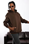 Kahverengi Kapüşonlu Sweatshirt 4447