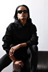 Siyah Kapüşonlu Sweatshirt 4447