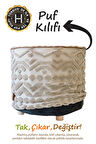 Yıkanabilir Puf Tabure Kılıfı Tak-Çıkar-Değiştir-Yenile Orta Sehpa Kılıfı By Letta Natural