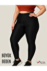 ALYA UNDERWEAR Büyük Beden Tayt Dalgıç Kumaş Yüksek Bel ( Siyah, 4xl)