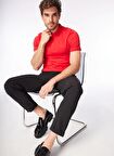 Fabrika Düz Kırmızı Erkek Polo T-Shirt LEGOLAS Y