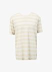 Fabrika Bisiklet Yaka Çizgili Bej Erkek T-Shirt F4SM-TST 0245