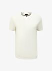 Fabrika Düğmeli Bisiklet Yaka Düz Ekru Erkek T-Shirt F4SM-TST 0717