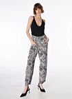 Fabrika Normal Bel Bol Kesim Siyah - Çok Renkli Kadın Pantolon F4SL-PNT0828