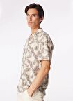 Fabrika Kahve Erkek Apaş Basic Baskılı Gömlek F4SM-GML 0397