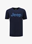 Jeep Bisiklet Yaka Baskılı Lacivert Erkek T-Shirt J4SM-TST7256