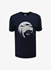 Jeep Bisiklet Yaka Baskılı Lacivert Erkek T-Shirt J4SM-TST7235
