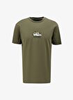 Haki Erkek Bisiklet Yaka Relaxed Baskılı T-Shirt D4SM-TST3258