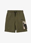 Lastikli Bel Standart Haki Erkek Çocuk  Şort D4SB-SHT3019