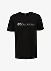 Discovery Expedition Siyah Erkek Bisiklet Yaka Basic Baskılı T-Shirt D4SM-TST3308