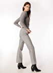Taşlı Straight Açık Gri Kadın Denim Pantolon F4WL-PNT0634
