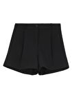 Yüksek Bel Tailored Fit Siyah Kadın Şort F4SL-SHT W38