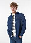 Mustang Relaxed Koyu Mavi Erkek Denim Gömlek M4WM-GML-1824