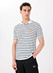 Jeep Çizgili Beyaz Erkek Polo T-Shirt J5SM-TST7317