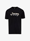 Jeep Bisiklet Yaka Baskılı Siyah Erkek T-Shirt J5SM-TST7308